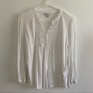 Lucky Brand White Lace Detailed Top